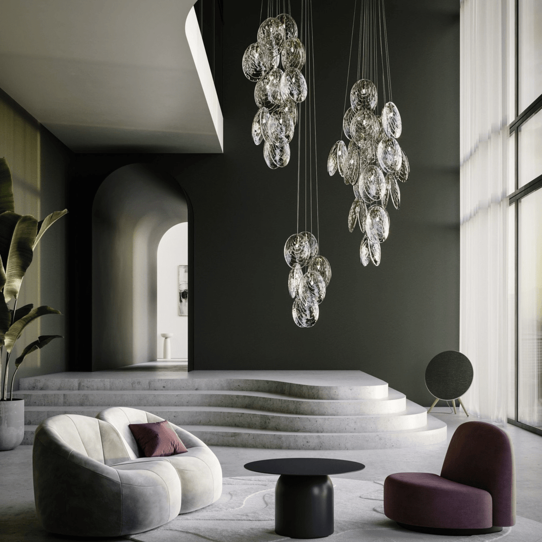 Thalassic lampadario grappolo Architettonico a Gocce