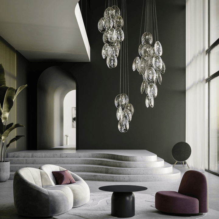 Thalassic lampadario grappolo Architettonico a Gocce