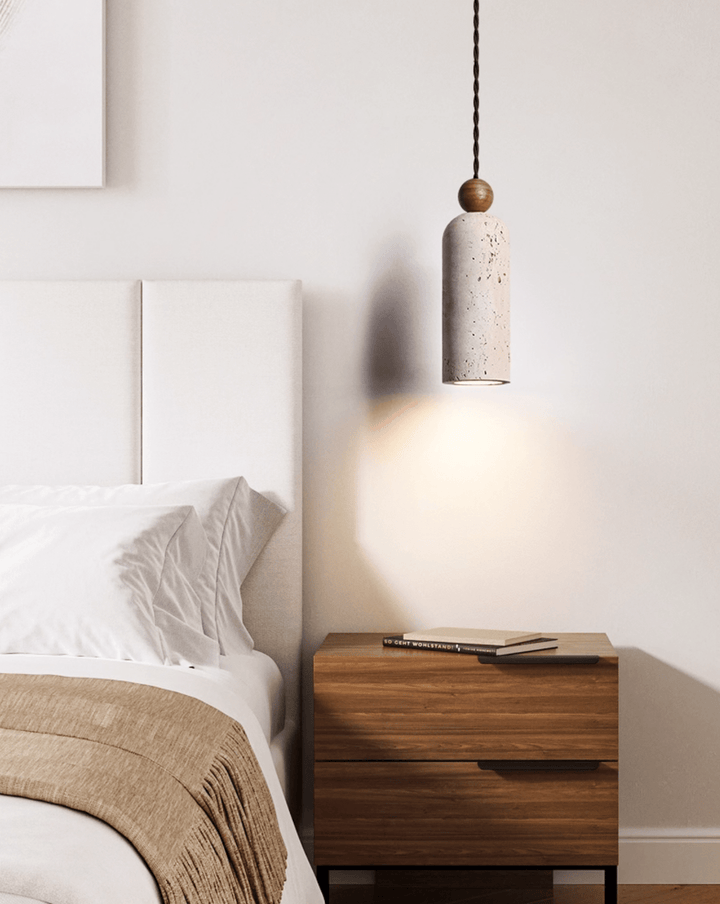Cilindro legno Bead lampada a sospensione