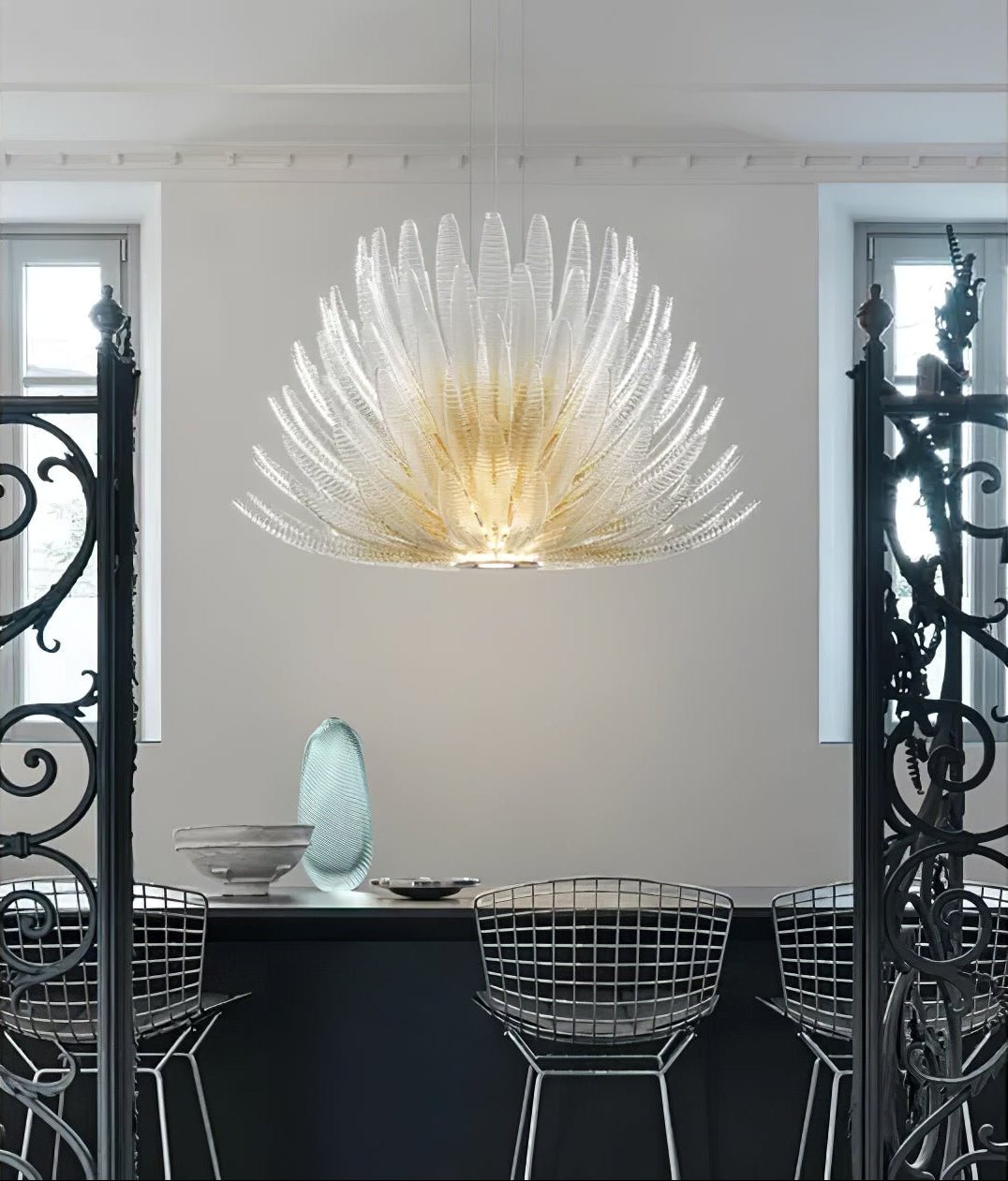 Valerio Aurelia lampadario in petali di vetro
