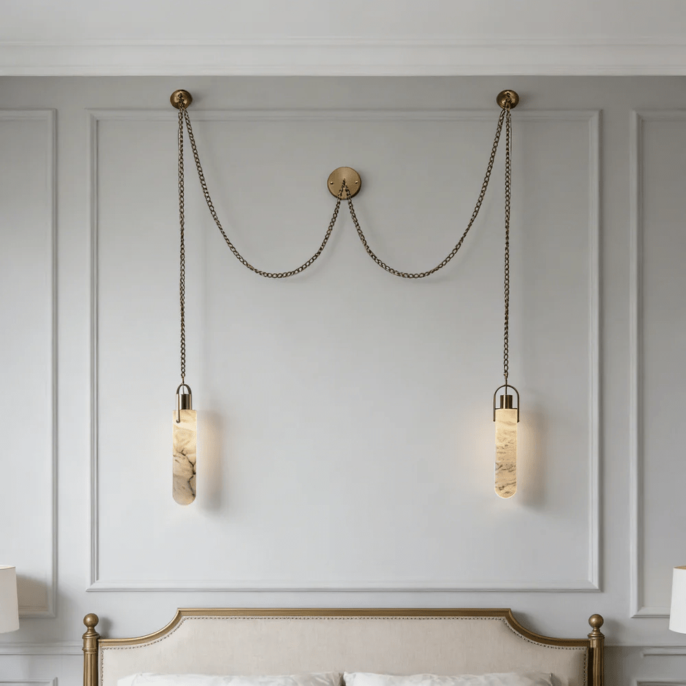 Lampadario in alabastro a grappolo cilindrico
