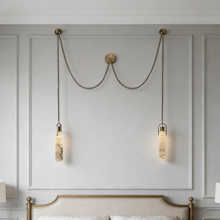 Lampadario in alabastro a grappolo cilindrico