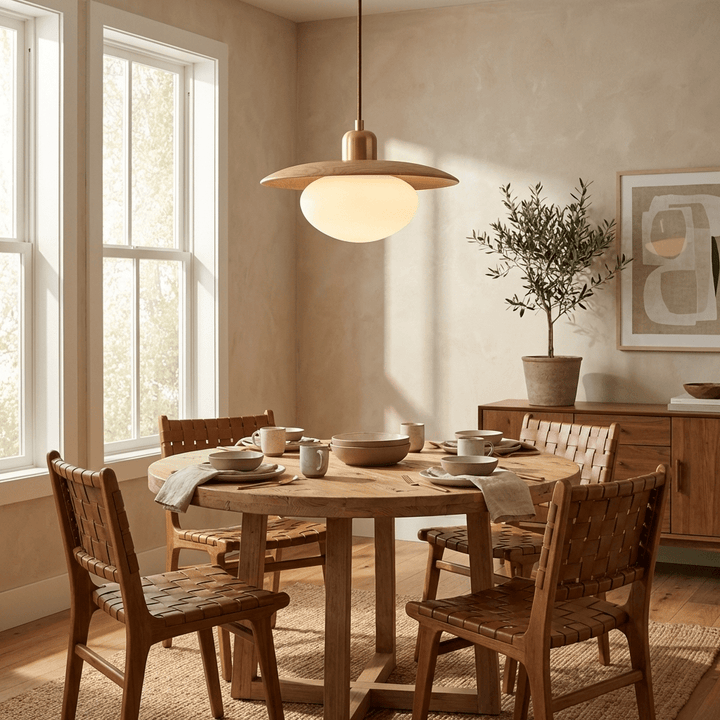 Solmere lampada a sospensione in legno alabastro