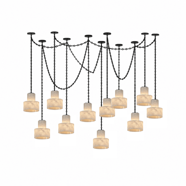 Leocadie lampada a sospensione Multi-Tier a Catena cilindrico