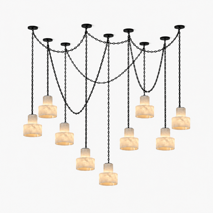 Leocadie lampada a sospensione Multi-Tier a Catena cilindrico
