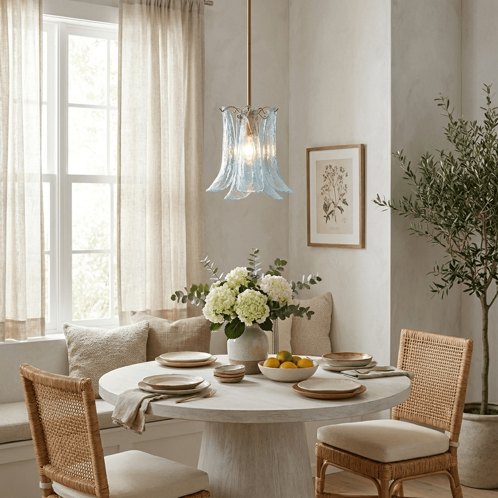 Ottilie lampada a sospensione Petal in vetro floreale