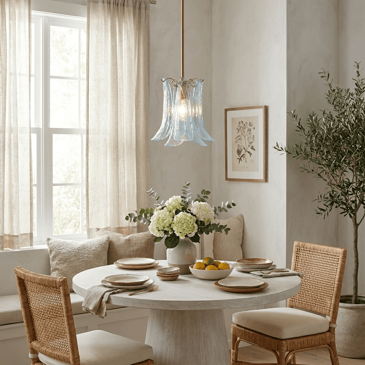 Ottilie lampada a sospensione Petal in vetro floreale