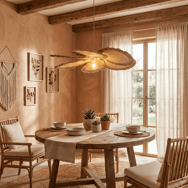 Sfrangia lampada a sospensione Raffia