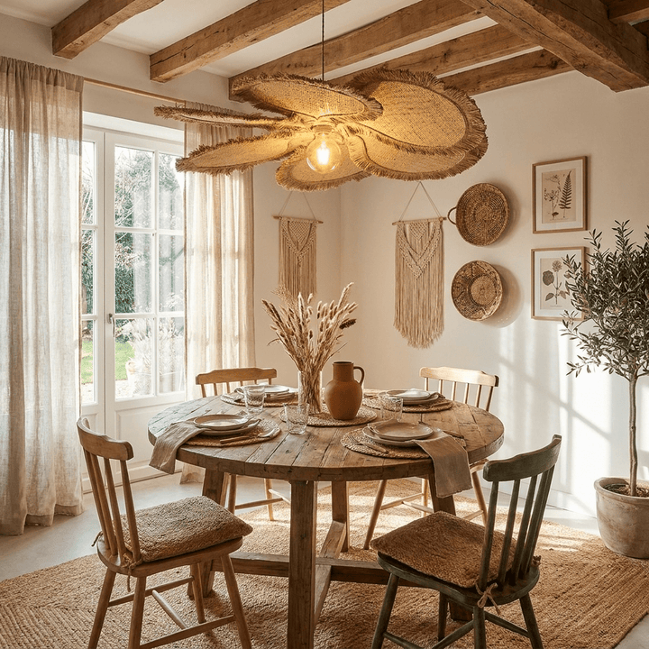 Sfrangia lampada a sospensione Raffia