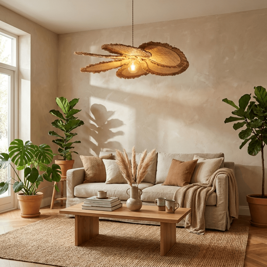 Sfrangia lampada a sospensione Raffia