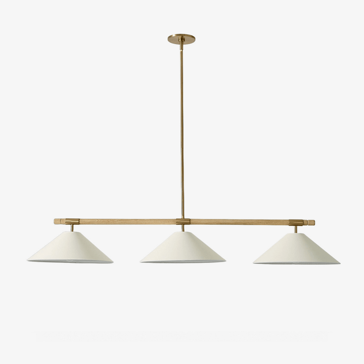 Linen lampadario lineare a Cono