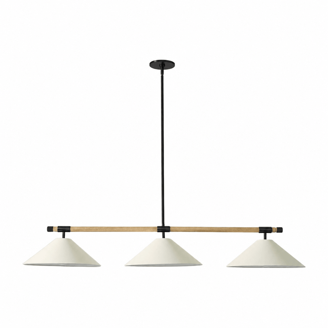 Linen lampadario lineare a Cono