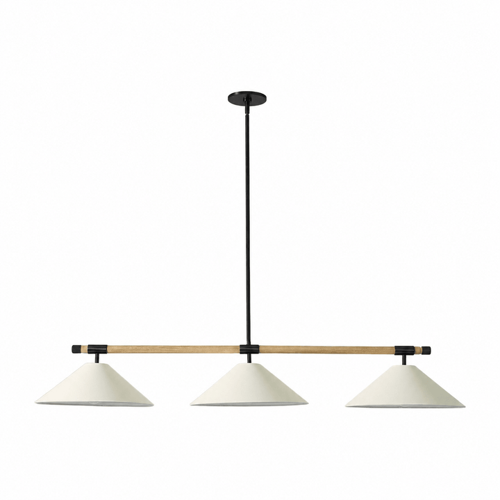 Linen lampadario lineare a Cono