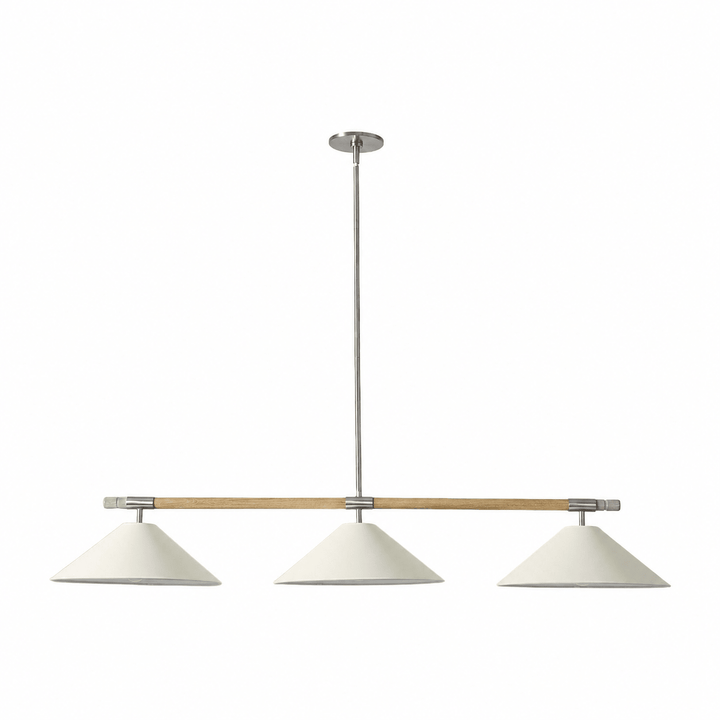 Linen lampadario lineare a Cono