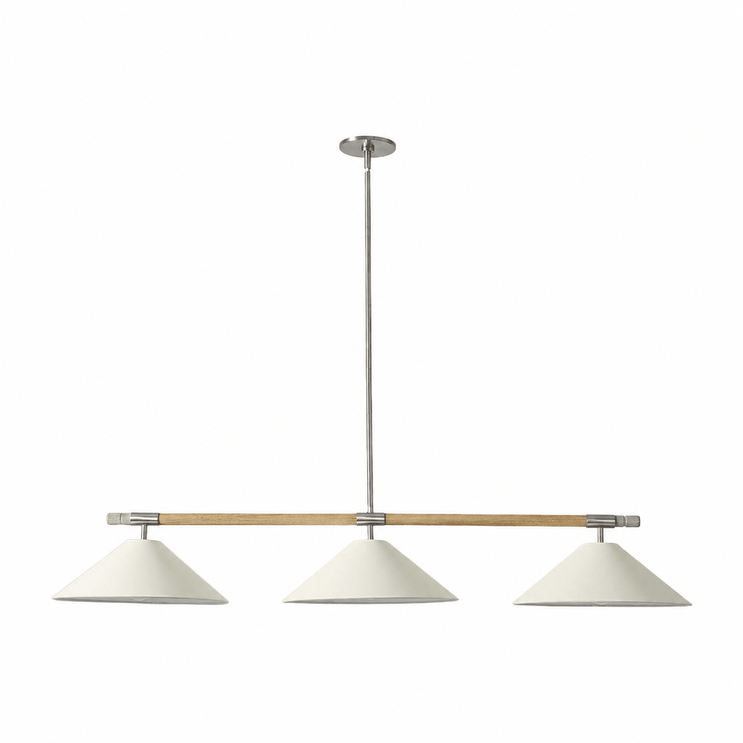 Linen lampadario lineare a Cono