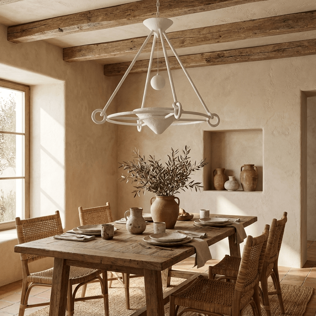 Sculptural lampadario in gesso