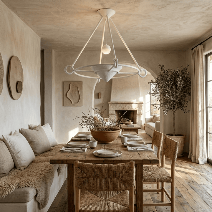 Sculptural lampadario in gesso