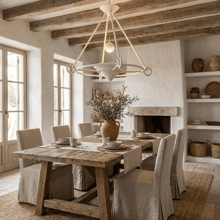 Sculptural lampadario in gesso