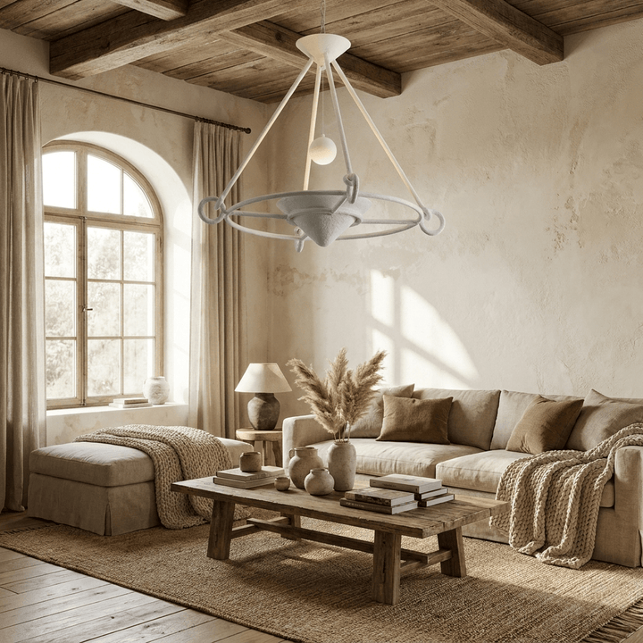 Sculptural lampadario in gesso