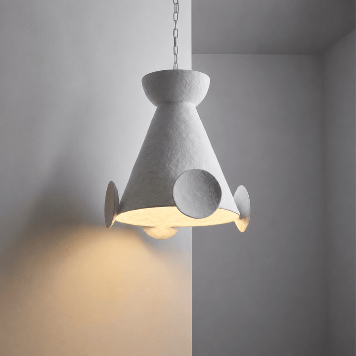 Sculptural lampada a sospensione in cono di gesso