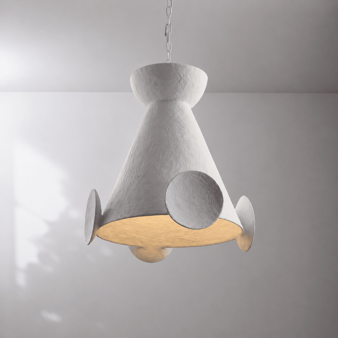 Sculptural lampada a sospensione in cono di gesso