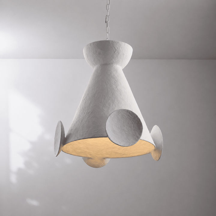 Sculptural lampada a sospensione in cono di gesso
