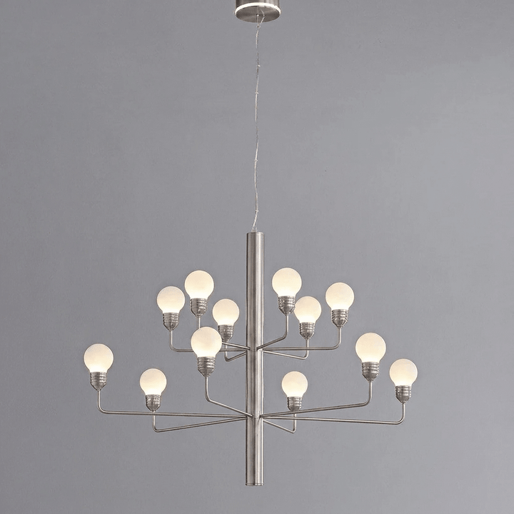 Alberaine lampadario a più livelli in alabastro a globo