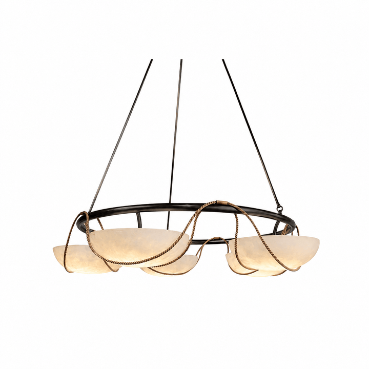 Lampadario in alabastro a forma di anello