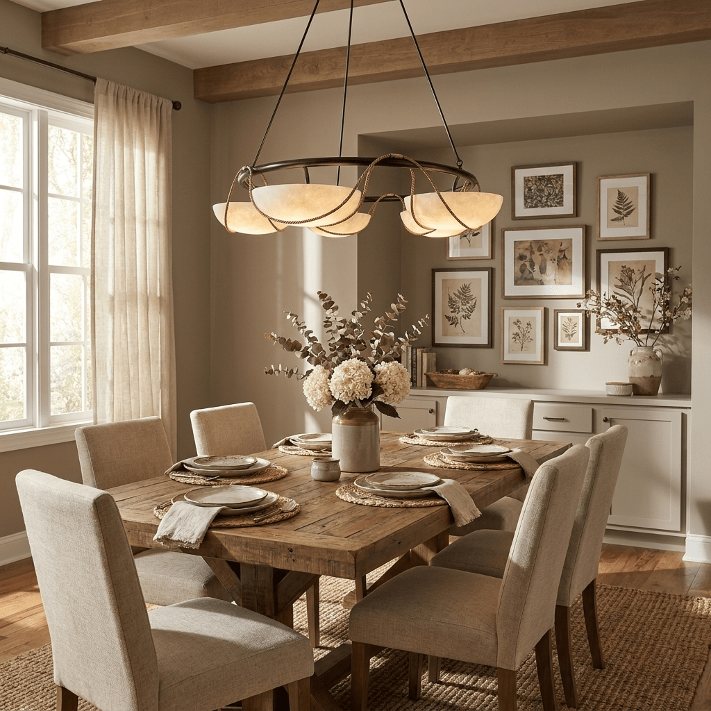 Lampadario in alabastro a forma di anello