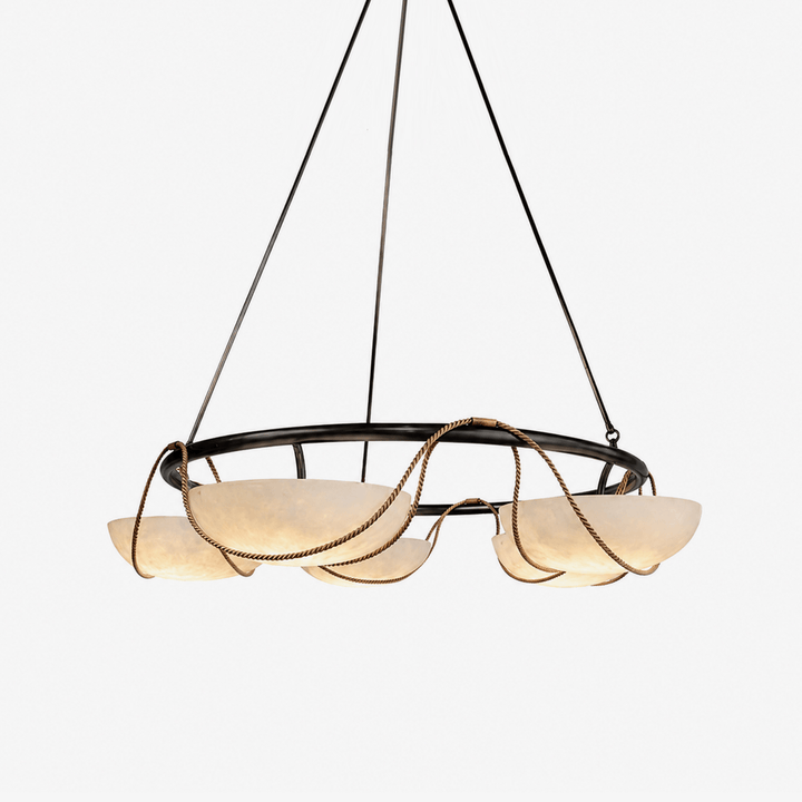 Lampadario in alabastro a forma di anello