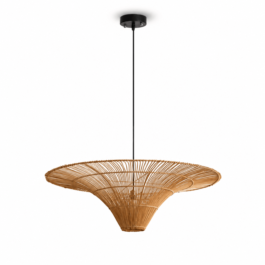 Lampada a sospensione in rattan