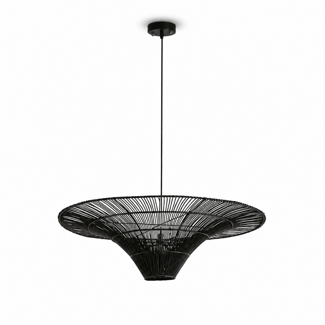 Lampada a sospensione in rattan
