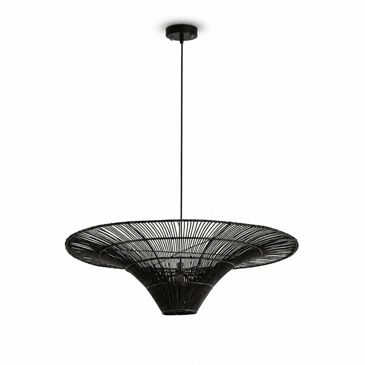 Lampada a sospensione in rattan