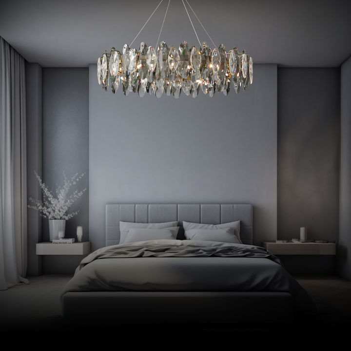 Kristy Cristallo LED Vetro/Metallo Lampadari Ellittica Oro Soggiorno