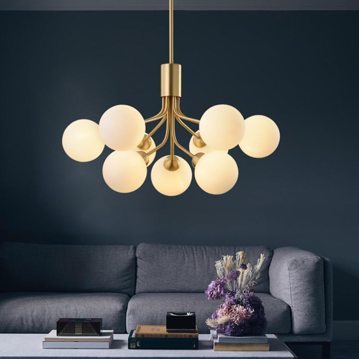 Valentina Moderno Metallo/Vetro Lux Lampadario Oro/Nero Camera da letto/Soggiorno