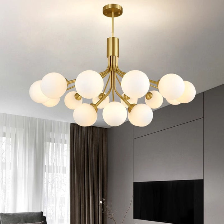 Valentina Moderno Metallo/Vetro Lux Lampadario Oro/Nero Camera da letto/Soggiorno