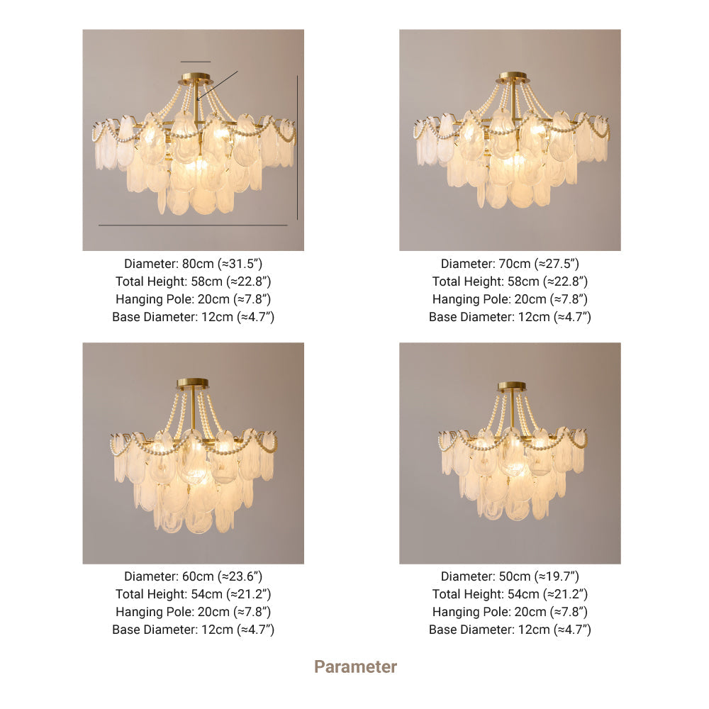 Kristy Bellissimo LED Lampadari Vetro Metallo Bianco Oro Elegante Soggiorno/Camera da Letto