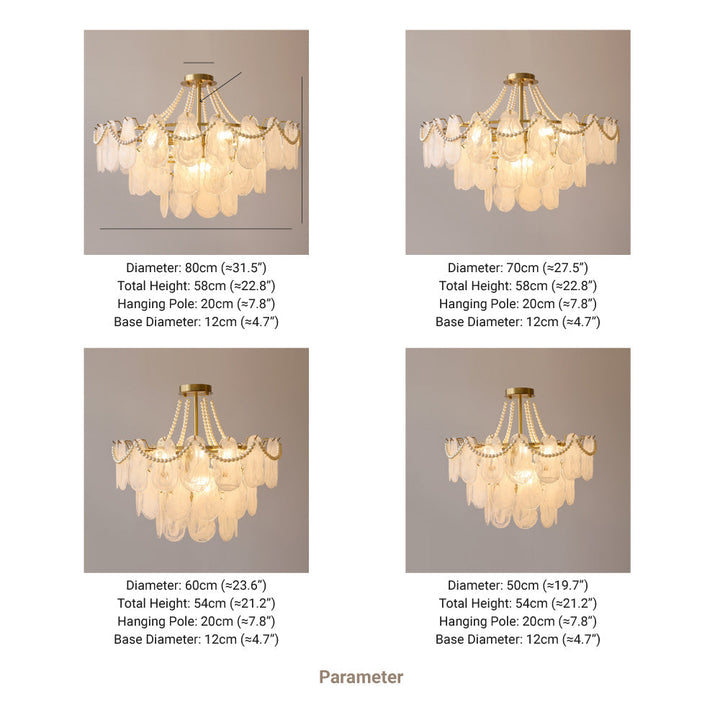 Kristy Bellissimo LED Lampadari Vetro Metallo Bianco Oro Elegante Soggiorno/Camera da Letto