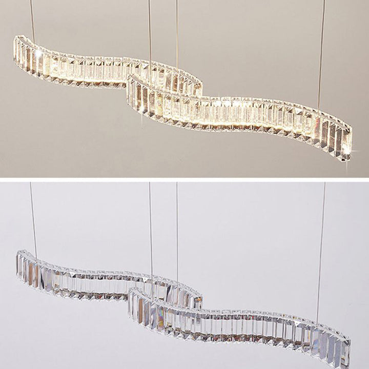 Kristy Moderne Onda Design Lampade a Sospensione Cristallo/Metallo Soggiorno