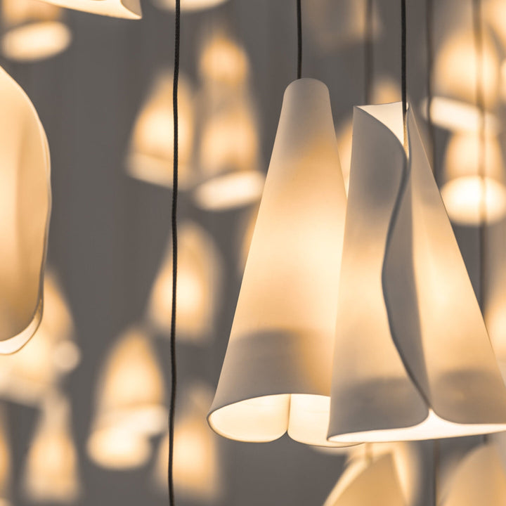 Olshaion lampada a sospensione geometrica in ceramica