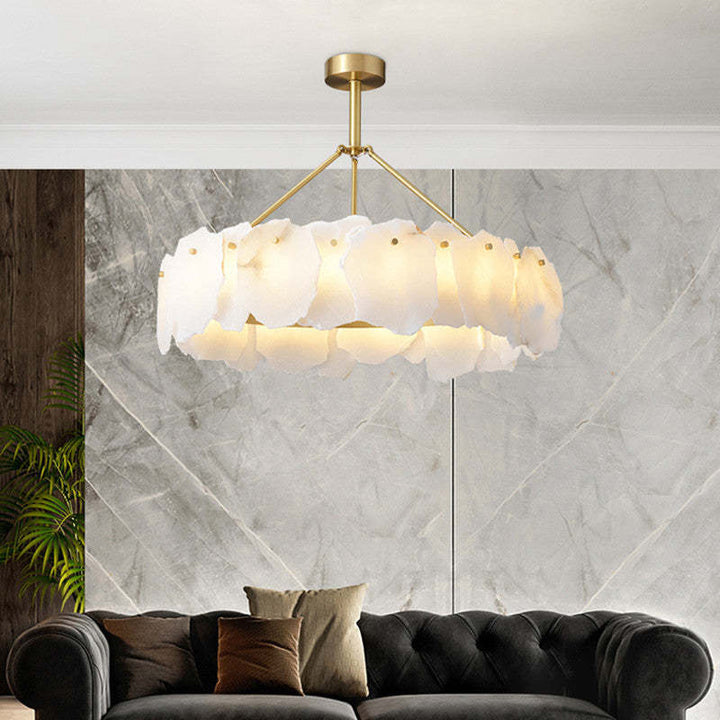 Kristy Moderna LED Lampada a Sospensione Metallo Marmo Oro Rotondo Soggiorno/Camera da Letto