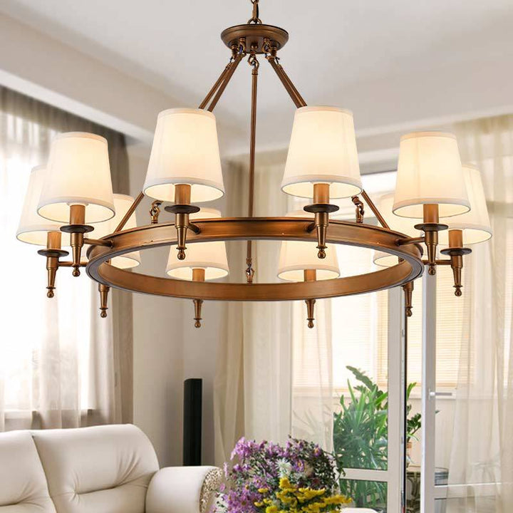 Silva Vintage Industriale LED Lampade a Sospensione Metallo Tessuto Nero/Marrone Sala da Pranzo