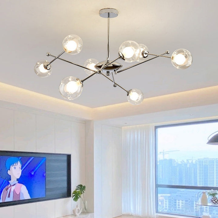 Valentina Moderno Metallo/Vetro Lux Lampadario Cromo Camera da letto/Soggiorno