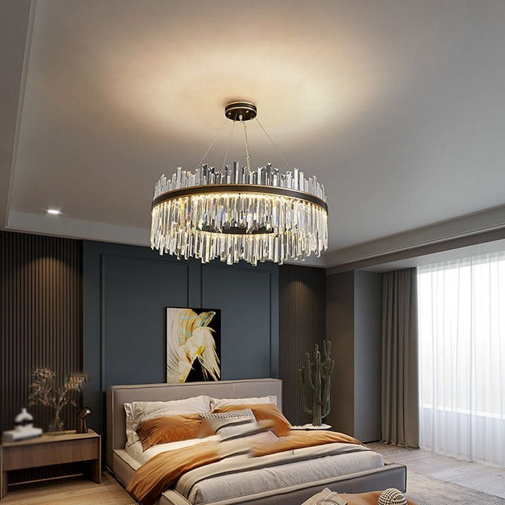 Kristy Moderno LED Lusso Lampadario Metallo Cristallo Soggiorno/Camera da Letto