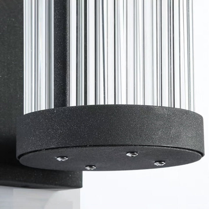 Ray Moderno Semi Cilindrico Metallo Vetro Applique da Esterno