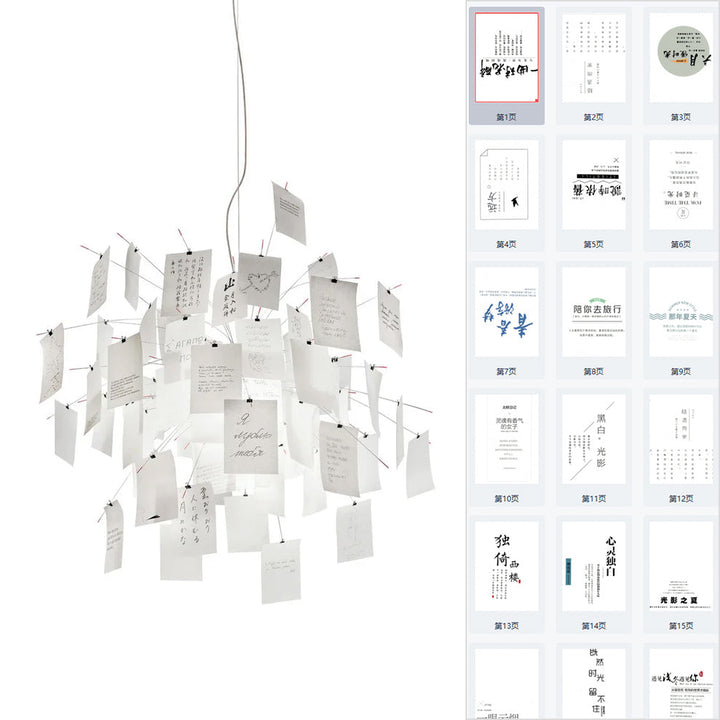 Ortheen Individual Creativity Paper Metal Chandelier - Lamp Copper
