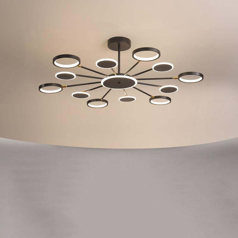 Arisha Modern LED Lampadari Geometrica Nero Metallo Acrilico Sala Studio/Soggiorno/Camera da Letto