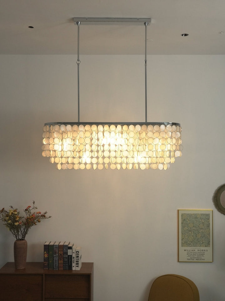 Eiric lampadario lineare in Guscio Naturale