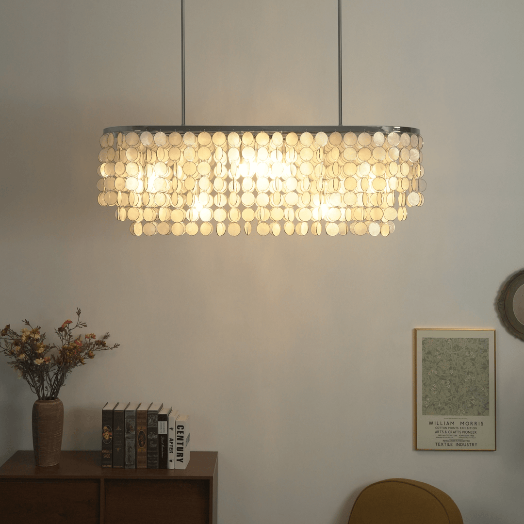 Eiric lampadario lineare in Guscio Naturale