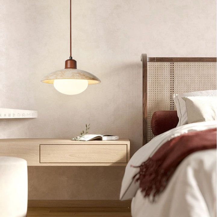 Valentina Wabi-sabi Retro Cerchio Vetro Roccia LED Lampade a Sospensione Sala da Pranzo